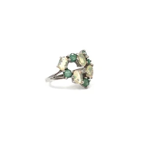 925 Silber Ring 0.92ct Opal 0.85ct Smaragd Schmuck silver Emerald 19.1mm / 60 - Picture 1 of 13