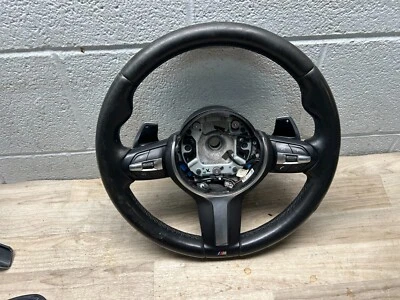 BMW 330I 440I F30 F36 OEM  SPORT LEATHER STEERING WHEEL BLACK PADDLE SHIFT - Image 1 of 4