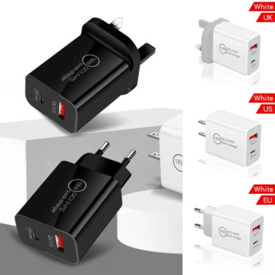 Fast Charger PD USB C Plug For IPhone Series For Samsung 18W+QC3 Charging Cable - Image 1 of 4