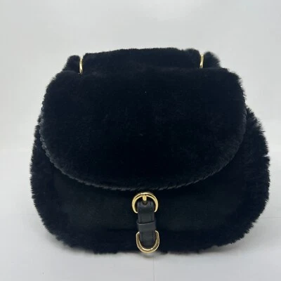 UGG Australia Black Suede/Leather Crossbody Shoulder Purse Bag Small VTG NWT - Image 1 of 4