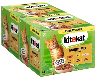 Katzenfutter Nassfutter Markt-Mix in Gelee – Feuchtfutter in 48 Portionsbeute... - Bild 1 von 4