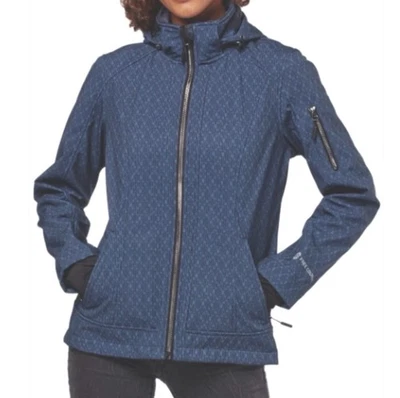 Free Country Women’s Super Softshell Blue Lined Jacket w/Detachable Hood, Medium - Image 1 of 4