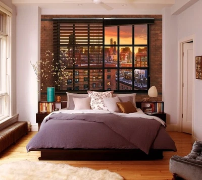 Papel tapiz mural de ladrillo Brooklyn 368x254 cm decoración fotográfica estilo loft industrial Foto 1 de 4