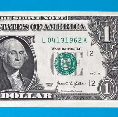 April 13, 1962 (L 04131962 K) BIRTHDAY ANNIVERSARY $1 One Dollar Bill *UNC* - Image 1 of 4