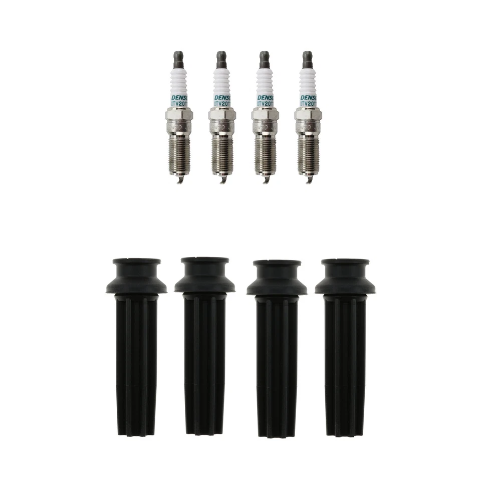 Kit de 4 bujías de iridio Denso y botas NGK 4 bobinas para Edge Explorer L4 2,4 L gas Foto 1 de 1