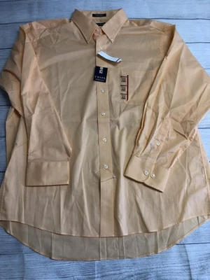 Chaps Shirt Mens XL 17-17.5 Peach Wrinkle Free Button Down Regular Fit Twill - Image 1 of 4