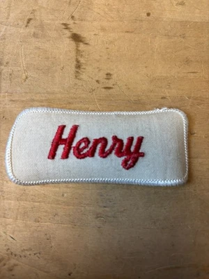 Винтажный 70-х HENRY шить на вышитая одежда куртка униформа имя нашивка красный и белый - Изображение 1 из 3