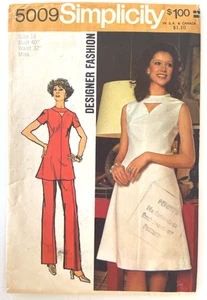 70er Jahre Simplicity Misses Kleid, Tunika, Hose Muster 5009 Größe 18 - Bild 1 von 2