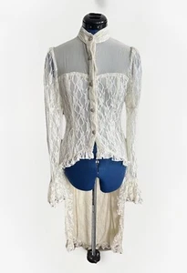 Burleska Lace Lolita Medieval Victorian Goth Button Down Top Women’s - Bild 1 von 9