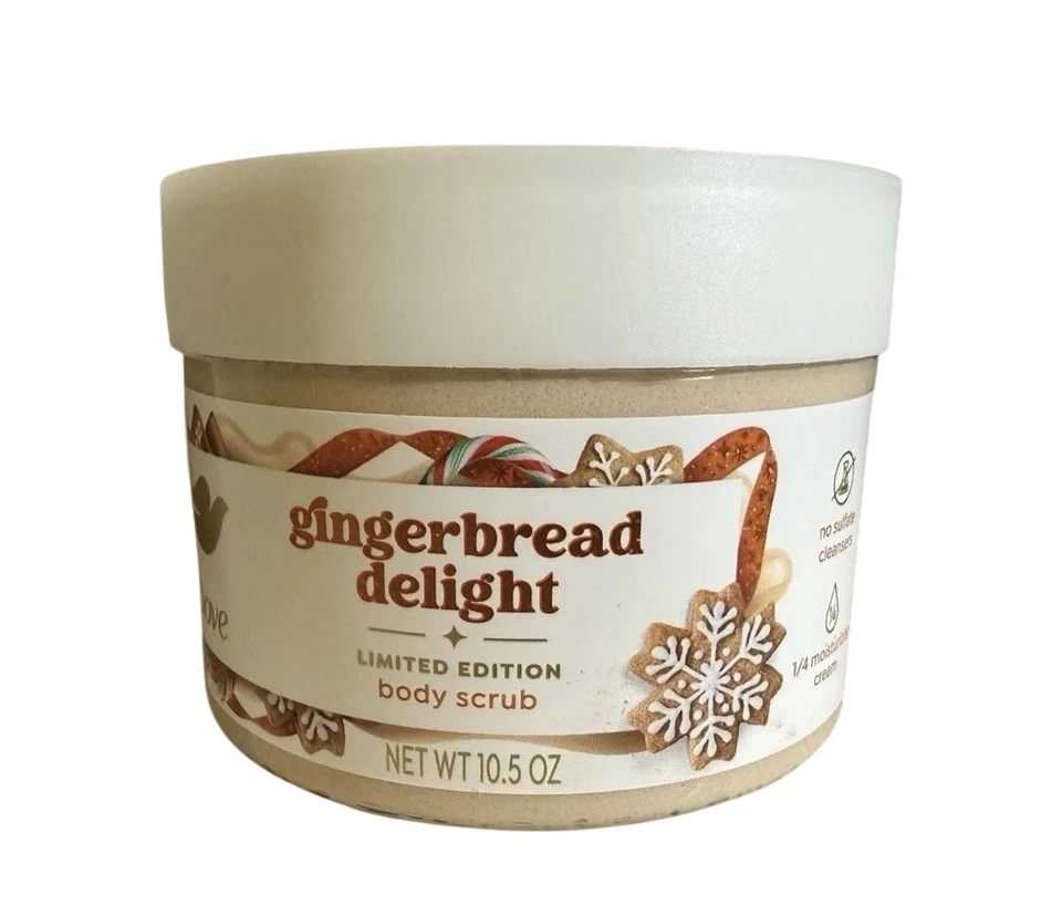 Exfoliante corporal Dove Gingerbread Delight 10,5 OZ edición limitada golosinas navideñas Foto 1 de 3