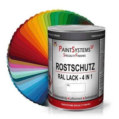 Rostschutz Metallschutzlack RAL Lack Wunschfarbton 4 in 1  Grundierung 1Liter - Bild 1 von 2