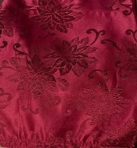 St Nicholas Square Red Linen Poinsettia Oblong Tablecloth- 56” x 96” - Picture 1 of 4