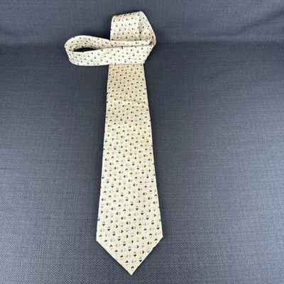 Corbata Preswick & Moore amarilla rosa azul para hombre 100 % seda 59 x 4 Foto 1 de 4