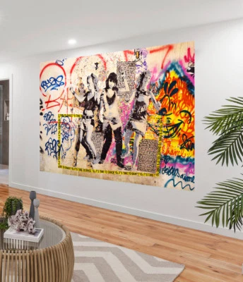 Painting Graffiti Street Art disco mural stencil dancing Print Canvas licensed  - Image 1 of 4