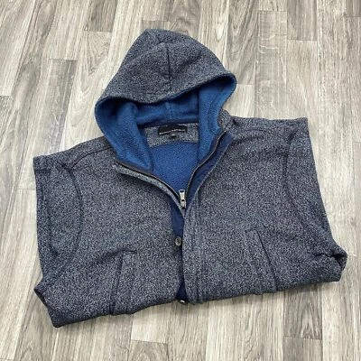 BANANA REPUBLIC Button & Zip Up Grey Hooded Sweatshirt Hoodie Men's Size Large - Image 1 of 4