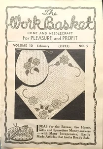 Vintage February The WorkBasket Magazine Home & Needlecraft Vol 10 No 5 1940s - Picture 1 of 2