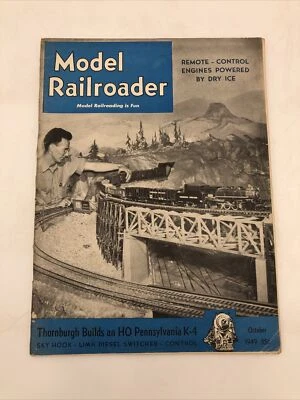 Vintage Model Railroader October 1949 Magazine Train Hobbyist Miniature  - Image 1 of 4