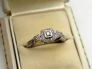 JWBR White Diamond Ring Sterling Silver Heart Accent Sz 7.5 Promise Sweetheart - Picture 1 of 9