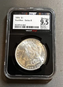 1896 NGCX $1 ESTADO COMO NUEVO 9,5 MORGAN DÓLAR CAJA BÓVEDA SERIE 8 90% #299 - Imagen 1 de 4