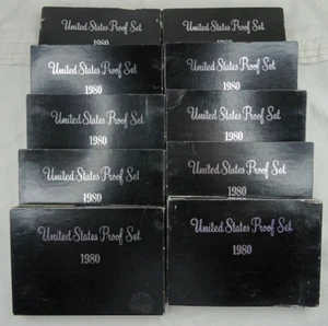 (10) 1980-S US Mint Proof Sets OGP Deep Cameo 60 Coins Wholesale Lot - Picture 1 of 3