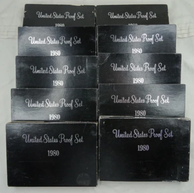 (10) 1980-S US Mint Proof Sets OGP Deep Cameo 60 Coins Wholesale Lot - Image 1 of 3