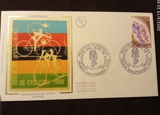 1980 FRENCH ANDORRA FIRST DAY ENVELOPE. CYCLING WORLD CHAMPIONSHIP 
