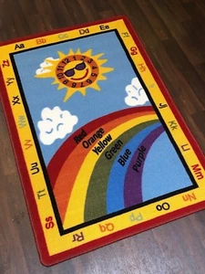NEW KIDS SUN LEARNING EDUCATIONAL MAT RUG SCHOOL HOME 80X120CM MULTICOLOUR - Picture 1 of 4
