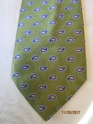 Corbata de seda verde Grant Thomas Foto 1 de 2