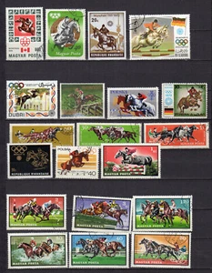 chevaux de course et J.O. un lot de 15 timbres oblitérés /TE5567 - Imagen 1 de 1