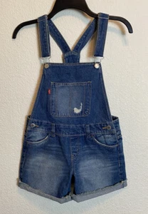 LEVI’S Shortall Bibs/Overalls Distressed Denim Red Tab GIRLS 10 REG - Picture 1 of 3