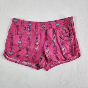 Volcom Womens Shorts XL Pink Arrow Pockets Stretch Waist Pull on Mini - Picture 1 of 13