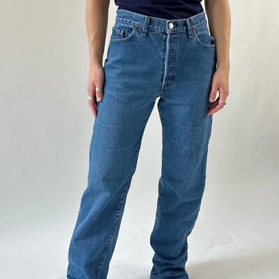 Vintage 80s Levi’s 501 Wash ‘Em Hot Care Tag Medium Wash 28x32 Great Fit - Image 1 of 4