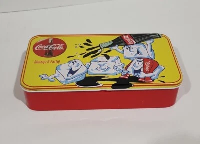 Vintage Coca Cola yellow tin box always a party rare metal 1994 - Image 1 of 4