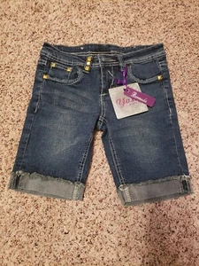 Yaso Jeans Girls Size 8 Bermuda Shorts Medium Wash  - Picture 1 of 4
