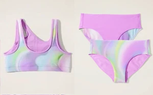 Athleta Girl Cut Out Bikini Set Sea Glass Multi Large L/12 - Picture 1 of 4