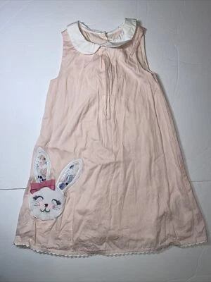 Vestido SAVANNAH Niñas Rosa Talla 6 Primavera Pascua Conejito Bordado Ric Rac Borde Foto 1 de 4