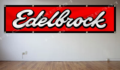 Edelbrock Banner Flag 2X8Ft Drag Racing Performance Parts Wall Decor Flag - image 1 of 2
