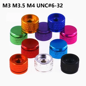 M3 M3.5 M4 UNC#6-32 Coloured Aluminum Alloy Knurled Nuts Round Nut Hand Knob Nut - Picture 1 of 10