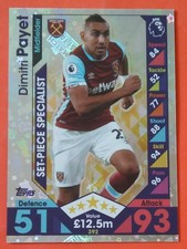 Match Attax 2016/17 - Set Piece Specialist card - Dimitri Payet of West Ham Unit
