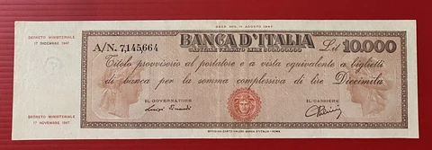 Italy 10000 Lire banknote gigante BI 72C 1948 EF Cover