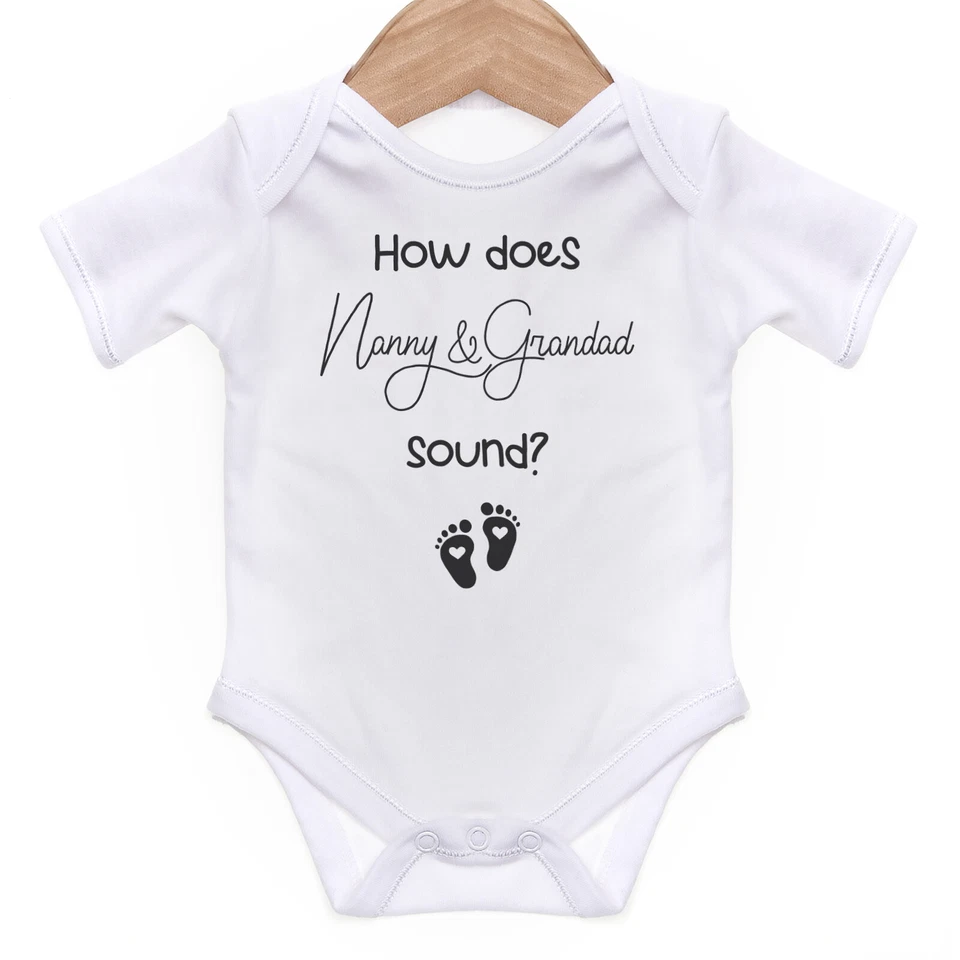 BABY HUSTLE How Does Nanny And Grandad Sound Baby Grow Vest Clothing