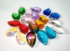 10pz perline in vetro cristallo forma goccia 22x13mm bijoux 