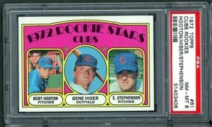 1972 Topps Cubs Rookies Burt Hooton Hiser Stephenson Rc #61 PSA 8 NM-MT - Picture 1 of 2