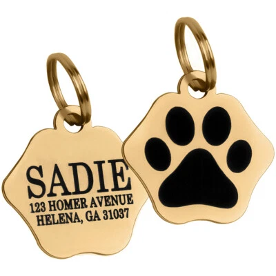 Двусторонняя подвеска с персонализированной гравировкой ошейником против потери бирка с идентификатором домашнего животного собаки кошки - Изображение 1 из 4