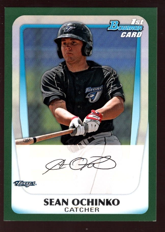 SEAN OCHINKO 446/450 RAYS /450 GREEN BORDER ROOKIE CARD RC 2011 BOWMAN PROSPECTS - Image 1 of 1