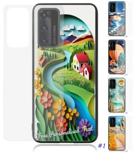 Personalised Text Glass Back Case For Huawei Y5 Y9 Prime Mate 9 10 20 30 40 Pro - Picture 1 of 11