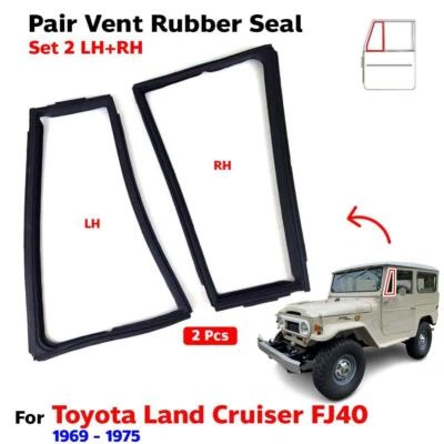 Juego de 2 bandas climáticas de sello de goma de ventilación para Toyota Land Cruiser FJ40 FJ45 1969-75 Foto 1 de 4