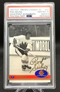 RARE 1991-92 Future Trends ROD SEILING Canada '72 GOLD SWIRL AUTO 9 PSA 10 POP 1 - Bild 1 von 2