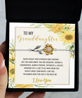To My Granddaughter Gift From Grandma Grandpa Silver Sunflower Bracelet Women