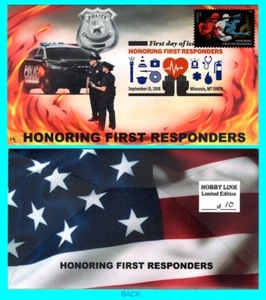 Honoring First Responders Police First Day Cover with Color Cancel - Bild 1 von 1